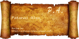 Patonai Alex névjegykártya