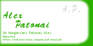 alex patonai business card